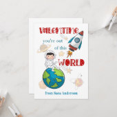 Kinder Valentijnsdag ruimte uit deze wereld Kaart (Voorkant / Achterkant in situ)