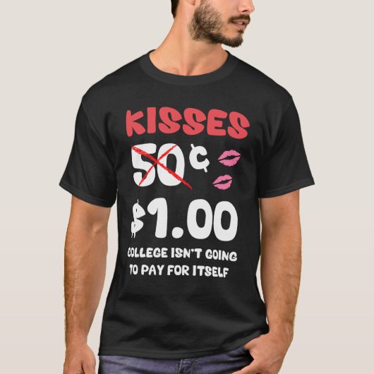 Kinder Valentijnsdag Shirt voor jongens Funny Kiss (Voorkant)