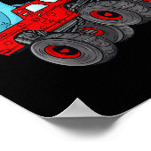 Kinder Valentijnsdag T Rex Riding Monster Truck Fu Poster (Hoek)