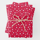 Kinder Valentijnsdag Tiny Hearts Rood Wit Roze Inpakpapier Vel (In situ)