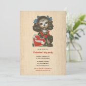 Kinder Valentijnsdag Vakantie Schattigee Hond Retr Kaart (Staand voorkant)