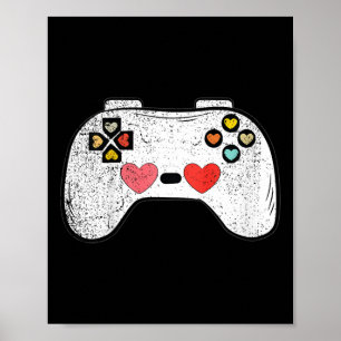 Kinder Valentijnsdag voor hartvideospelcontroller Poster