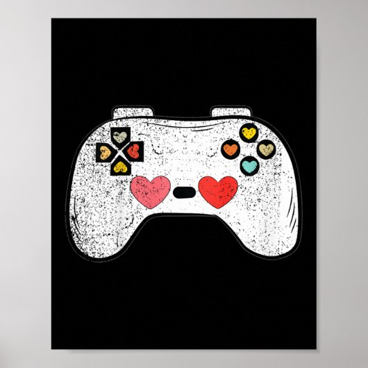 Kinder Valentijnsdag voor hartvideospelcontroller  Poster (Voorkant)