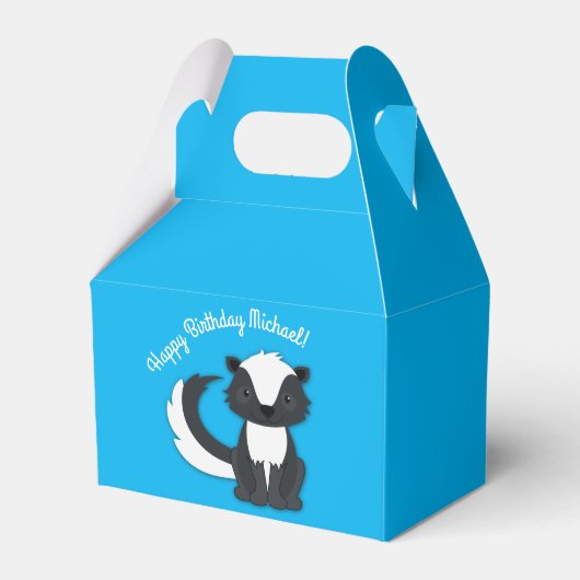 Kinder van Skunk Birthday Party Bedankdoosjes (Voorkant Zijde)