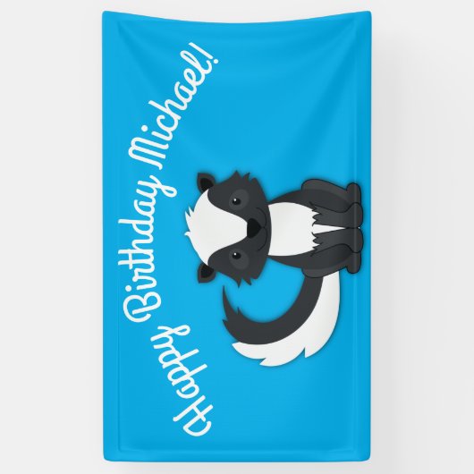 Kinder van Skunk Birthday Party Spandoek (Verticaal)