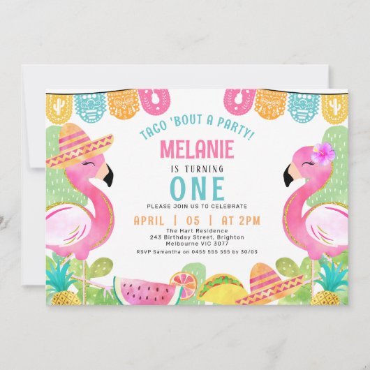Kinder veelkleurige Taco 'bout een feestverjaardag Kaart (Voorkant)