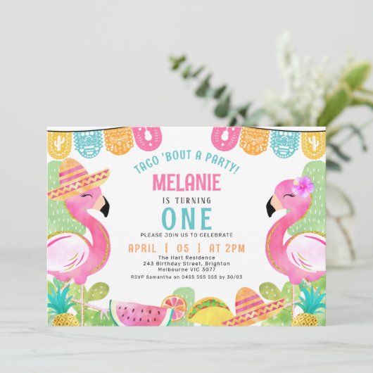 Kinder veelkleurige Taco 'bout een feestverjaardag Kaart (Staand voorkant)