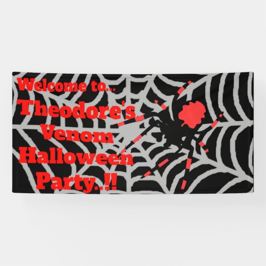 Kinder Venom Halloween Party Spandoek (Horizontaal)