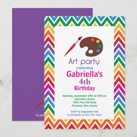 Kinder verf voor kunstwerken kaart (Voorkant / Achterkant)