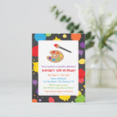 Kinder verfspatten verf feest uitnodigingen (Staand voorkant)