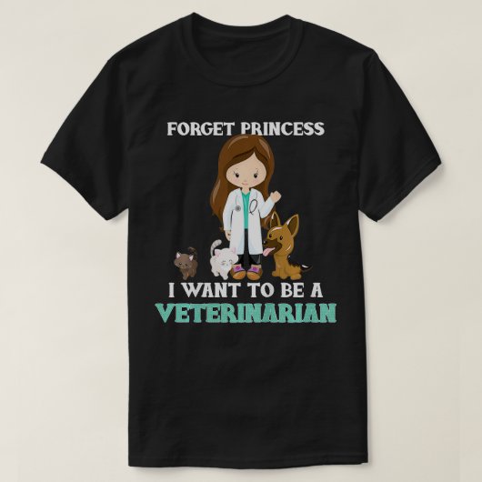 Kinder Vergeet dat ik dierenarts wil worden T-shirt (Design voorkant)