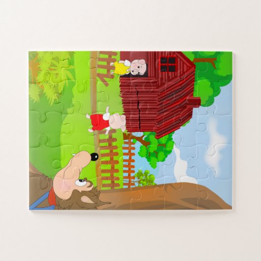 Kinder verhaal Puzzle - Drie kleine Varkens Legpuzzel (Horizontaal)