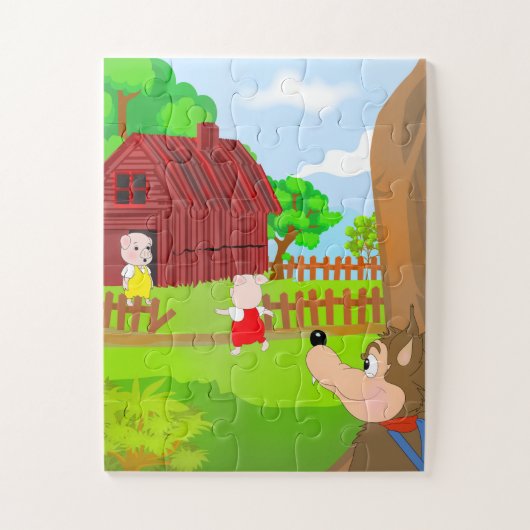 Kinder verhaal Puzzle - Drie kleine Varkens Legpuzzel (Verticaal)