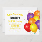 Kinder verjaardag cavia ballonnen gele banner kaart (Achterkant)