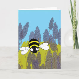 Kinder Verjaardag Lavendel Bee Kaart