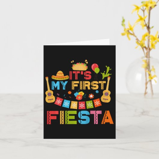 Kinder verjaardag Mexicaanse Cinco D Kaart (Gele Bloem)