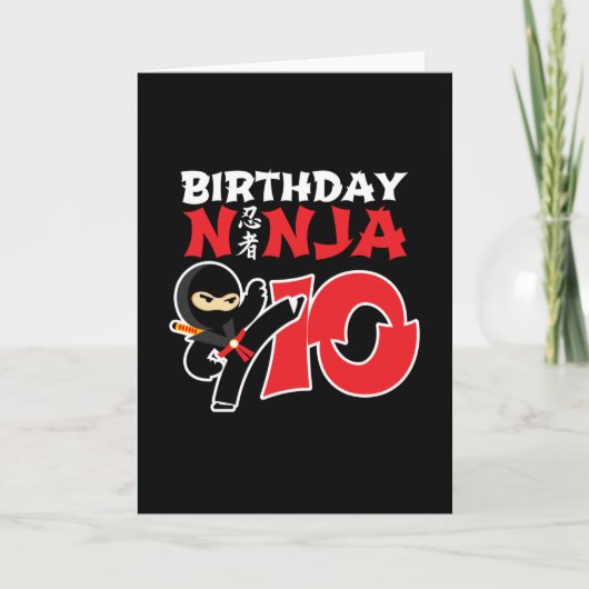 Kinder verjaardag Ninja - 10 Jaar Oude Feest Thema Kaart (Voorkant)