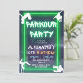 Kinder verjaardag Parkour Kaart (Staand voorkant)