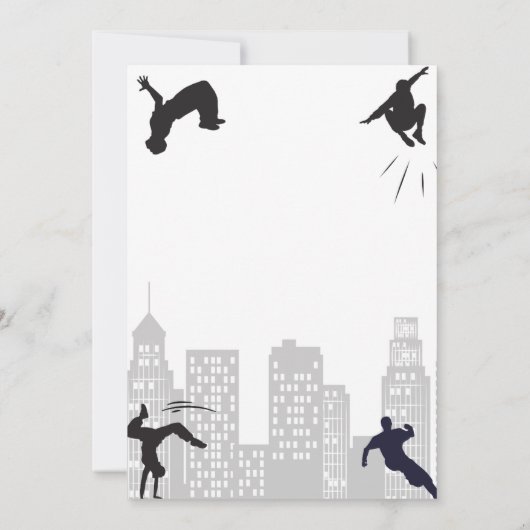 Kinder verjaardag Parkour Kaart (Achterkant)