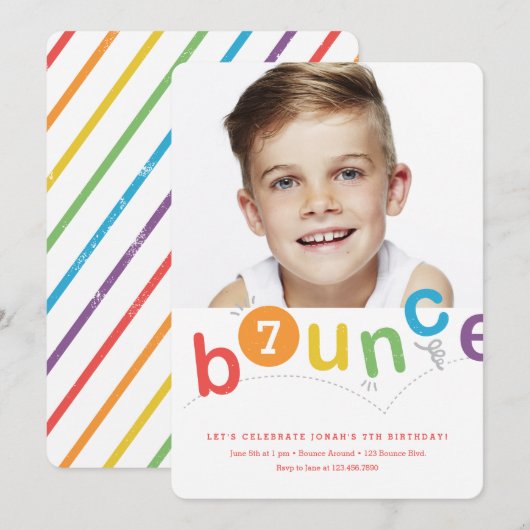 Kinder verjaardagsfeestdag kaart (Voorkant / Achterkant)