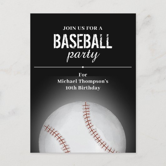 Kinder verjaardagsfeestje honkbal op maat briefkaart (Voorkant)