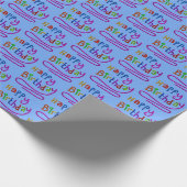 Kinder verjaardagsscript Rainbow Fun Cadeaupapier (Hoek)