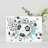 kinder verjaardagssterren voetballen aankondiging (Staand voorkant)