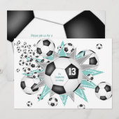 kinder verjaardagssterren voetballen aankondiging (Voorkant / Achterkant)