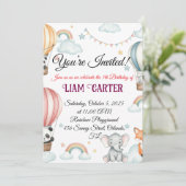 Kinder verjaardagsuitnodiging - Schattigee heteluc Kaart (Staand voorkant)