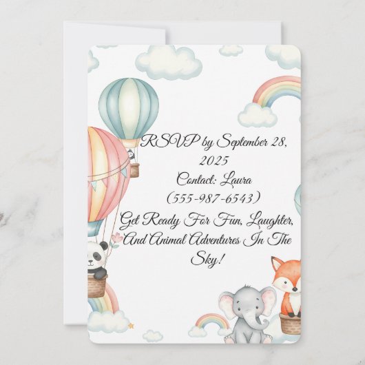 Kinder verjaardagsuitnodiging - Schattigee heteluc Kaart (Achterkant)