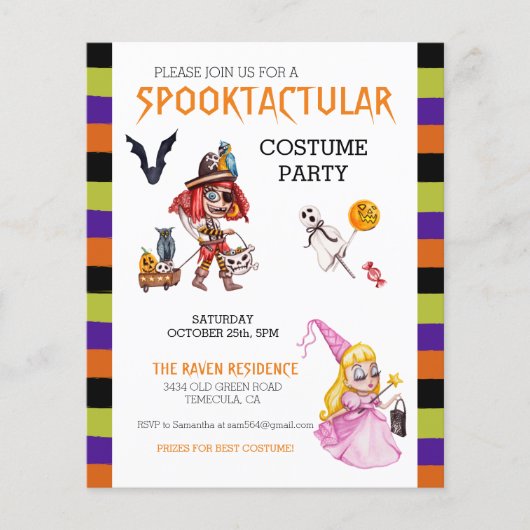 Kinder verkleed feest Halloween snoep of een trakt (Voorkant)