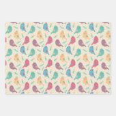 Kinder verkorte vogels met tulpen inpakpapier vel (Voorkant 2)