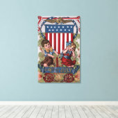 Kinder verlichting vuurwerk canvas afdruk (Insitu (Houten vloer))