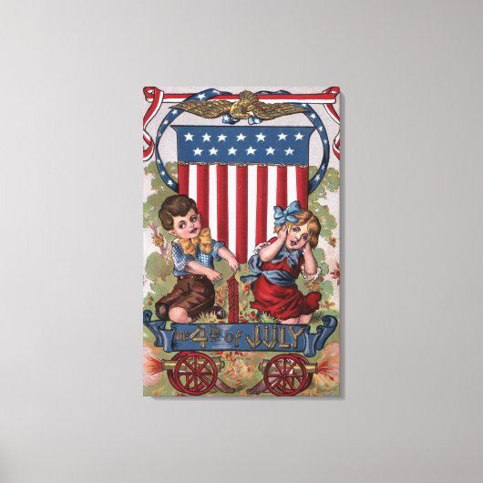 Kinder verlichting vuurwerk canvas afdruk (Voorkant)