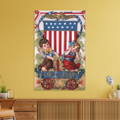 Kinder verlichting vuurwerk canvas afdruk (Insitu (Woonkamer))