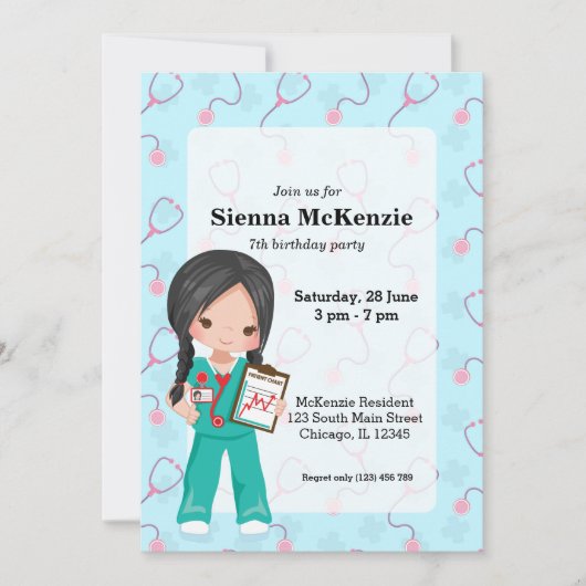 Kinder verpleegster kaart (Voorkant)