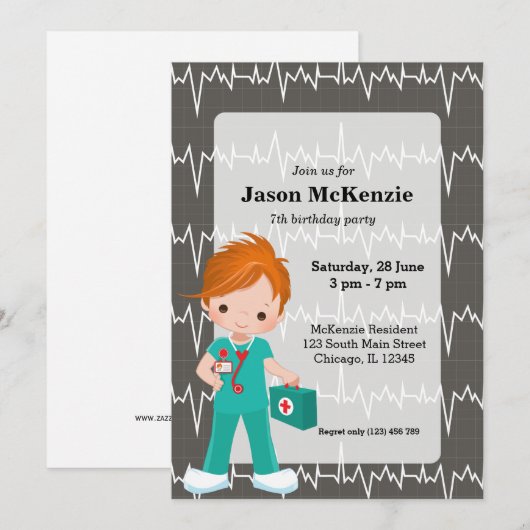 Kinder verpleegster kaart (Voorkant / Achterkant)