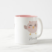 Kinder Versnelling Aangepaste naam Roze twee toont Tweekleurige Koffiemok (Voorkant rechts)