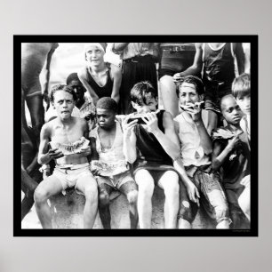 Kinder verwarming Watermeloen 1910 Poster