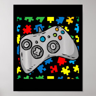 Kinder Video-game Controller Autisme Bewustzijnspu Poster