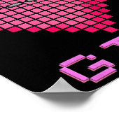 Kinder Video Game Meisje Retro Gaming Pixel Heart  Poster (Hoek)