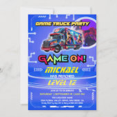 Kinder Video Game Vrachtwagen Verjaardagsfeest Kaart (Voorkant)