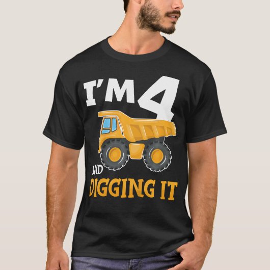 Kinder vier 4e verjaardag van de bouw van de vierd t-shirt (Voorkant)