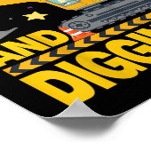 Kinder Vier 4jr 4e Verjaardag Graafmachine 4 Jaar Poster (Hoek)