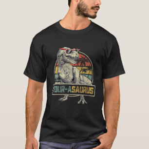 Kinder vier jaar Saurus Birthday T Rex 4 jaar oud  T-shirt