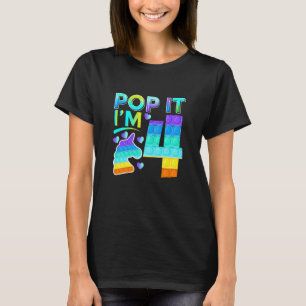 Kinder vier Pop Ik ben vier Cute Unicorn Birthday T-shirt
