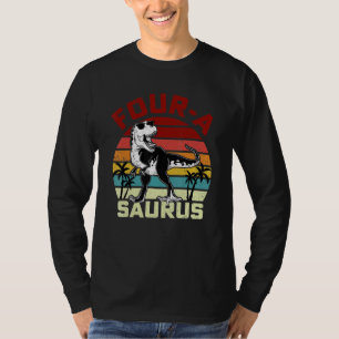 Kinder vier Rex vierde verjaardag jongens derde di T-shirt
