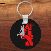 Kinder vierde Basketball Birthday PartyThema Sleutelhanger (Voorkant)