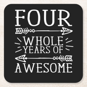 Kinder Vierde verjaardag Jongen, 4 jaar oud jonget Kartonnen Onderzetters