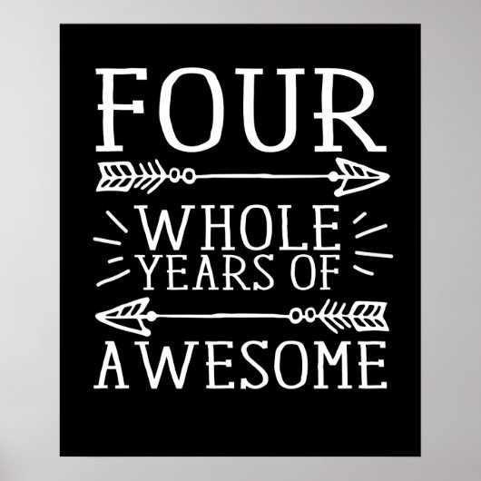 Kinder Vierde verjaardag Jongen, 4 jaar oud jonget Poster (Voorkant)